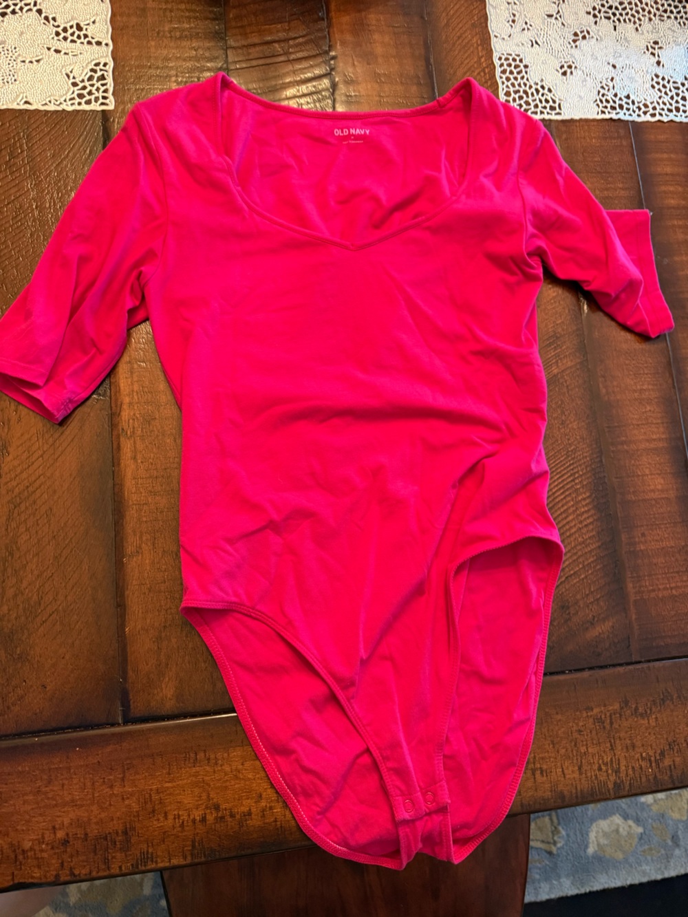 Old Navy Hot Pink Crewneck Bodysuit